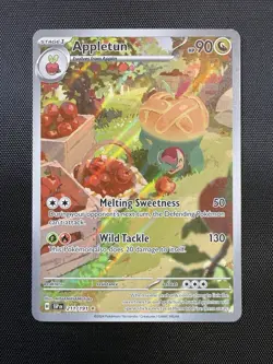 Pokemon Appletun 211/191 Sv08: Surging Sparks Illustration Rare Holo HP90 - Image 1