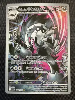 Pokemon Galarian Obstagoon 245/217 ASC Rare Holo Stage 2 HP170 Krrg - Image 1