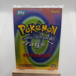 Pokemon 1999 Topps Blue Logo Bulbasaur E1 Of 12 - Image 2