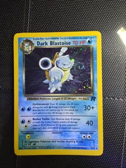 Pokemon Dark Blastoise Holo Swirl Team Rocket 2000 WOTC Cannon Swirl - Image 1