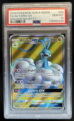 2018 Pokemon SM Dragon Majesty Altaria #68/70 PSA 10 GEM MINT - Image 1
