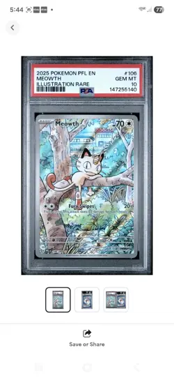 2025 Pokemon Phantasmal Flames Meowth Illustration Rare #106/094 PSA 10 - Image 1