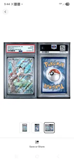 2025 Pokemon Phantasmal Flames Meowth Illustration Rare #106/094 PSA 10 - Image 3