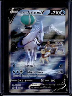 2021 Pokemon SWSH Chilling Reign Ice Rider Calyrex V #164/198 - Image 1