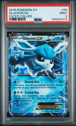 2016 POKEMON XY FATES COLLIDE #20 GLACEON EX PSA 9 - Image 1