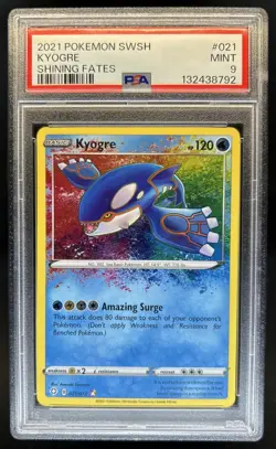 2021 Pokemon SWSH Shining Fates Kyogre #021/072 PSA 9 - Image 1