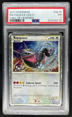 2011 Pokemon Call of Legends Rayquaza Holo #SL10 PSA 1 - Image 1