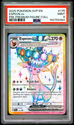 2025 POKEMON SVP PROMO PREMIUM FIGURE COLLECTION #175 ESPEON EX PSA 9 - Image 1