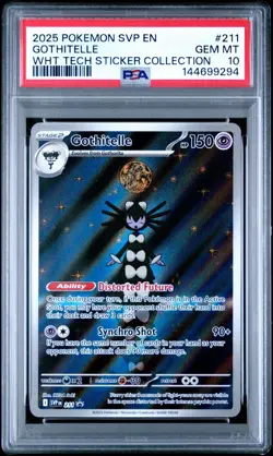 2025 Pokemon SVP En Gothitelle WHT Tech Sticker Collection #211 PSA 10 Gem - Image 1