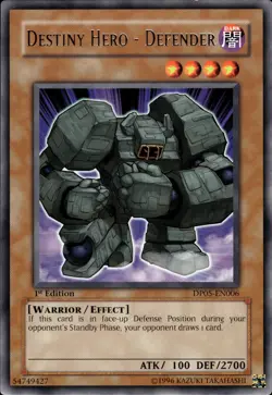 Destiny Hero - Defender - Rare 1st Edition DP05-EN006 - LP - YuGiOh - Image 1
