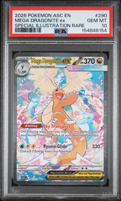 2026 POKEMON ASCENDED HEROES SPECIAL ILLUSTRATION RARE MEGA DRAGONITE EX PSA 10 - Image 1