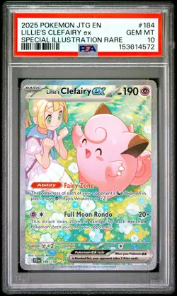2025 POKEMON JTG SPECIAL ILLUSTRATION RARE #184 LILLIE'S CLEFAIRY EX PSA 10 - Image 1