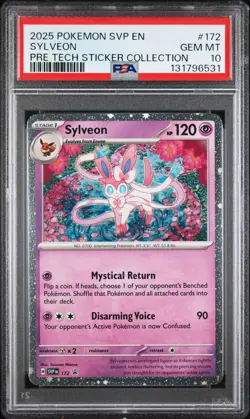 2025 POKEMON SVP PRISMATIC EVOLUTIONS TECH STICKER COLLECTION SYLVEON PSA 10 - Image 1