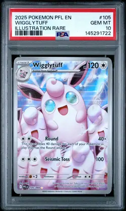 2025 POKEMON PFL EN-PHANTASMAL FLAMES ILLUSTRATION RARE #105 WIGGLYTUFF PSA 10 - Image 1