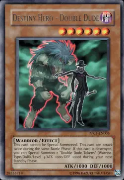 Destiny Hero - Double Dude - Rare DP05-EN005 - LP - YuGiOh - Image 1