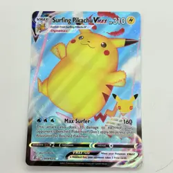 Pokemon TCG Surfing Pikachu VMAX Holo Card 009/025 Celebrations Series 2021 - Image 1