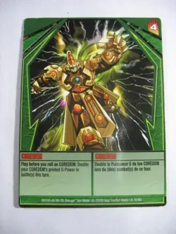2009 Bakugan Battle Brawlers Coredem Ability Card BA1945-AB-SM-GBL 45/48a - Image 1