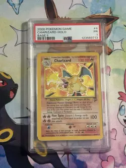 PSA 1 Charizard Holo 4/130 Base Set II 2 2000 Pokemon Card - Image 1
