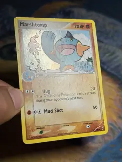 Marshtomp 38/100 Ex Crystal Guardians Reverse Holo Rare Stamped Pokemon Card MP - Image 4