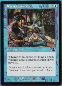 Rhystic Study Prophecy PLD Blue Common MAGIC MTG CARD (ID# 516187) ABUGames - Image 1
