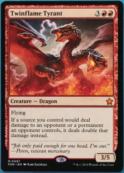 Twinflame Tyrant Foundations PLD Red Mythic Rare MTG CARD (ID# 516236) ABUGames - Image 1