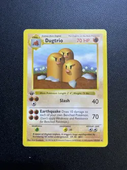 Pokemon TCG Dugtrio 1st Edition Shadowless Card 19/102 1999 Base Set - Image 1
