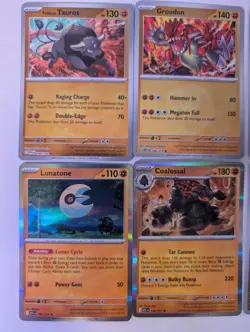 Pokemon Holo Fighting Type Card Lot 8 Lunatone Groudon Tauros Coalossal Medicham - Image 2