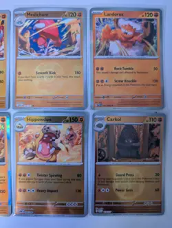 Pokemon Holo Fighting Type Card Lot 8 Lunatone Groudon Tauros Coalossal Medicham - Image 3