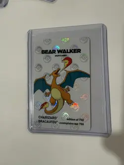 EXTREMELY RARE 2022 POKEMON CENTER X BEAR WALKER CARD CHARIZARD, HOLOGRAPHIC - Image 1