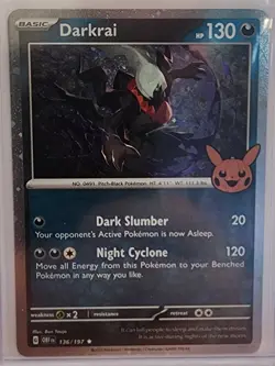 Pokemon Card Halloween Trick Or Trade 2024 Darkrai 136/197 Cosmos Holo Rare NM - Image 1