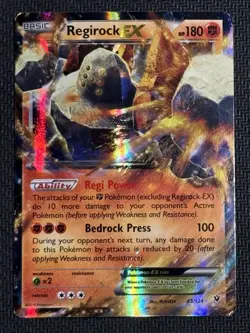 Pokemon Regirock EX Ultra Rare Holo 43/124 Fates Collide Basic Card 2016 - Image 1