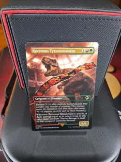 MTG Ravenous Tyrannosaurus Borderless Jurassic World Magic the Gathering 0018 - Image 1