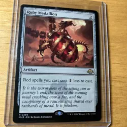 MAGIC THE GATHERING RUBY MEDALLION ARTIFACT-MODERN HORIZONS 3 Regular#0295 MINT - Image 1