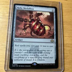 MAGIC THE GATHERING RUBY MEDALLION ARTIFACT-MODERN HORIZONS 3 Regular#0295 MINT - Image 2