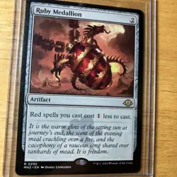 MAGIC THE GATHERING RUBY MEDALLION ARTIFACT-MODERN HORIZONS 3 Regular#0295 MINT - Image 5