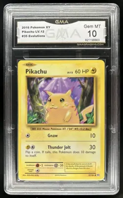 2016 Pokemon XY Evolutions Pikachu #35/108 GMA 10 - Image 1