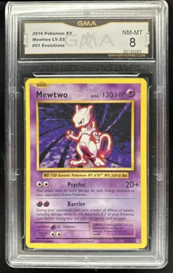 2016 Pokemon XY Evolutions Mewtwo #51/108 GMA 8 - Image 1