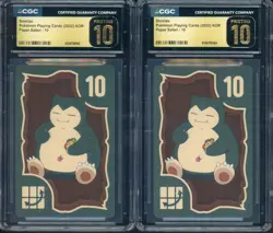 Lot Of (2) CGC 10 PRISTINE 2022 Pokemon Korean PC Paper Safari Snorlax - Image 1