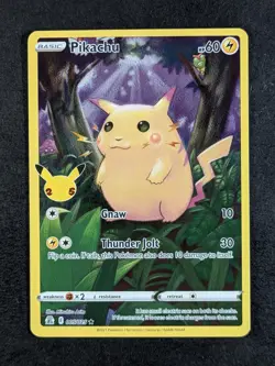 2021 Pokemon PIKACHU #005/025 Sword & Shield Celebrations Holo Rare English - Image 1