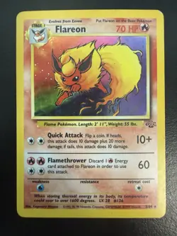 Pokemon TCG Flareon Jungle 3/64 Holo Unlimited Holo Rare - Image 1