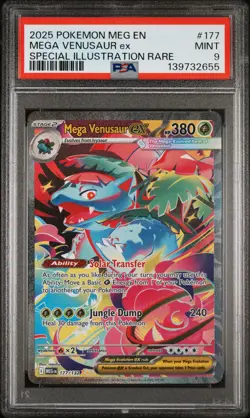 2025 POKEMON MEGA EVOLUTION SPECIAL ILLUSTRATION RARE MEGA VENUSAUR EX PSA 9 - Image 1