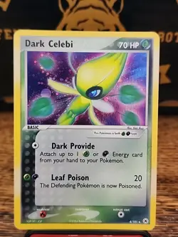 Dark Celebi 4/101 Pokemon TCG Holo Rare Card Hidden Legends w/ 💫 SWIRL - NM - Image 1
