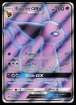 Espeon GX 140/149 Holo Full Art Sun & Moon Base Pokemon Card - Image 1