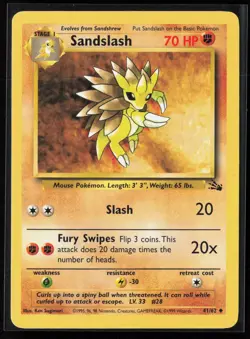 Sandslash 41/62 Uncommon Fossil WOTC Vintage Pokemon LP - Image 1