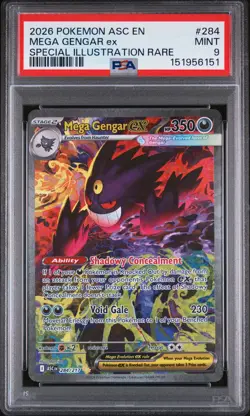 2026 POKEMON ASCENDED HEROES SPECIAL ILLUSTRATION RARE #284 MEGA GENGAR EX PSA 9 - Image 1