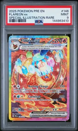 2025 Pokemon PRE En Flareon Ex Special Illustration Rare #146 PSA 9 - Image 1