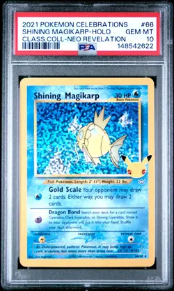 2021 POKEMON CELEBRATIONS CLASSIC COLLECTION #66 SHINING MAGIKARP-HOLO PSA 10 - Image 1