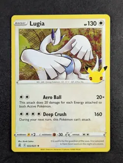 2021 Pokemon LUGIA #022/025 Sword & Shield Celebrations Holo Rare English - Image 1