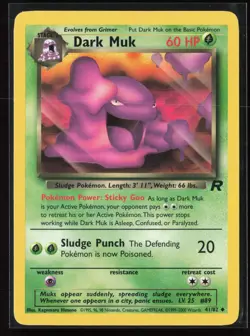 Dark Muk 41/82 Uncommon Team Rocket WOTC Vintage Pokemon LP - Image 1