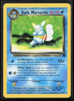Dark Wartortle 46/82 Uncommon Team Rocket WOTC Vintage Pokemon LP - Image 1